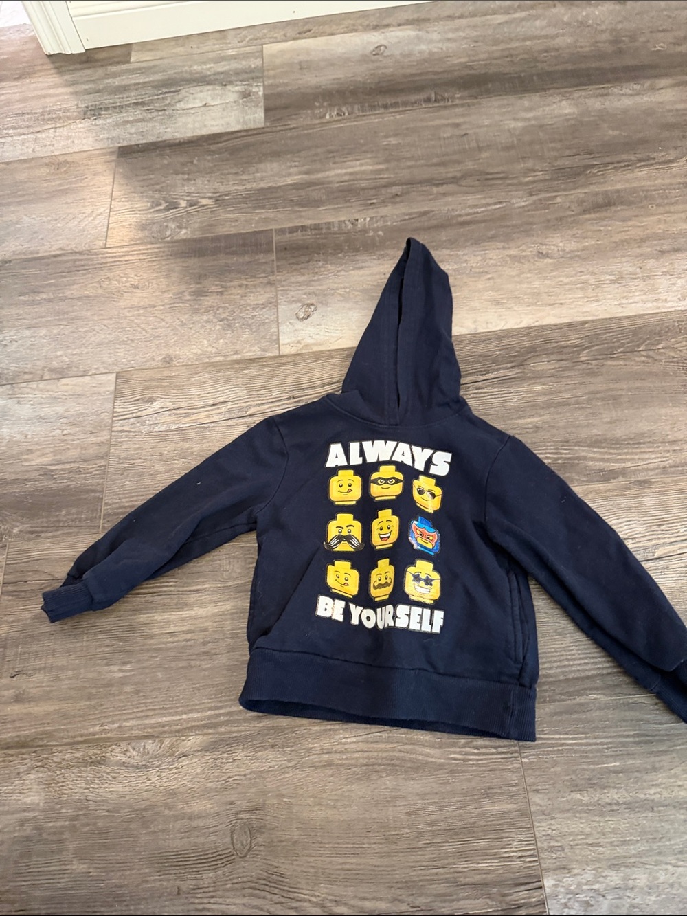Lego Kids Navy 'Always Be Yourself' Hoodie with Emoji Faces